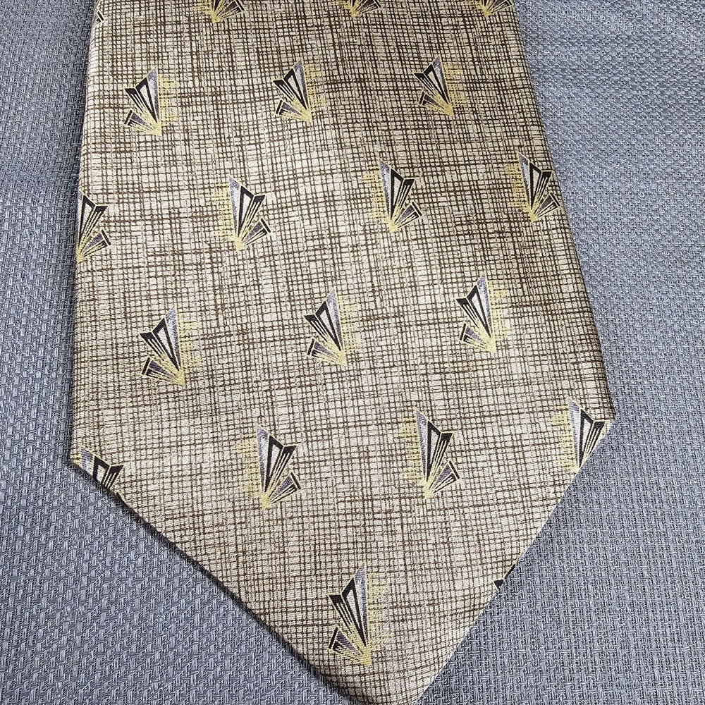 Bill‎ Blass Tie Mens Necktie Black Label Gold Black Design
